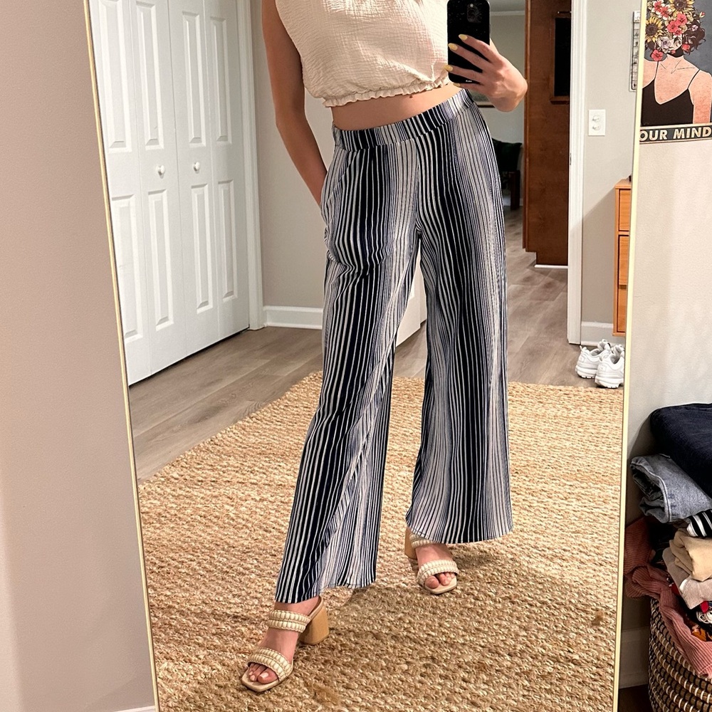 Y2K striped parachute pants